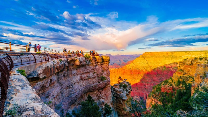 A sunset view of the Grand Canyon from Mather Point